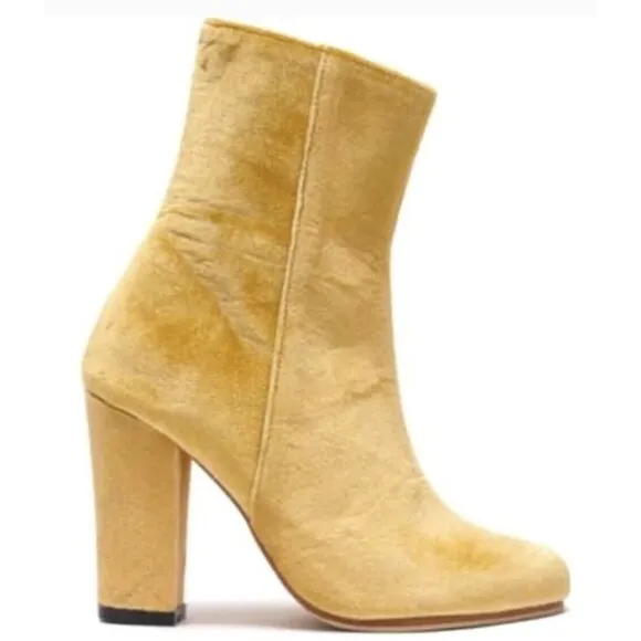 James Smith Size 40 US 9 Women’s‎ Crushed Velvet Marigold Brooklyn Boots #S92-3