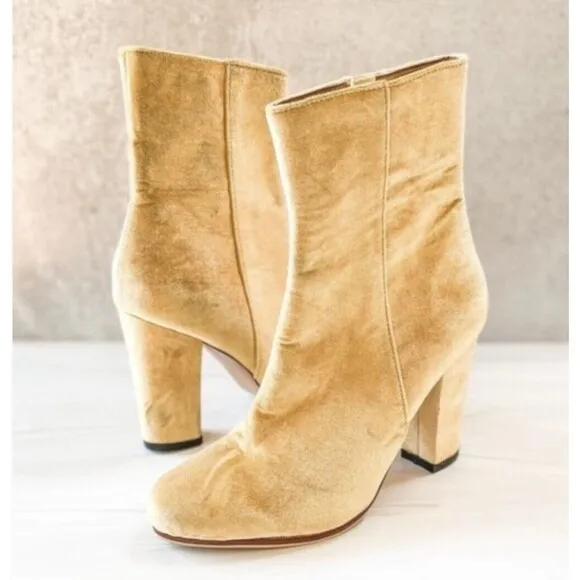 James Smith Size 40 US 9 Women’s‎ Crushed Velvet Marigold Brooklyn Boots #S92-3