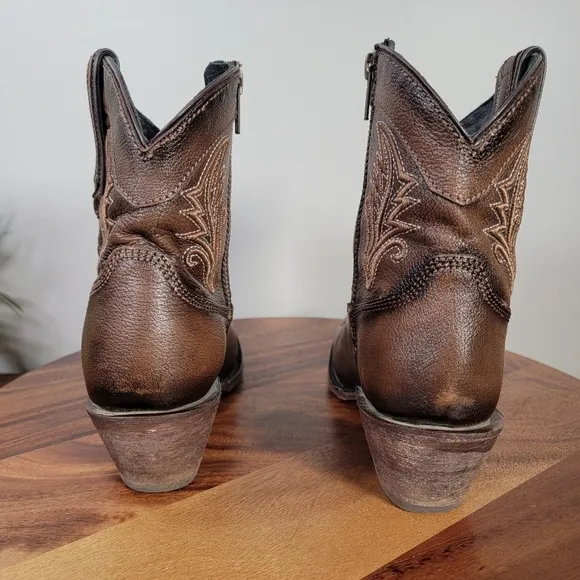J.B. Dillon Brown Western Ankle Boots Cowboy Size 8.5