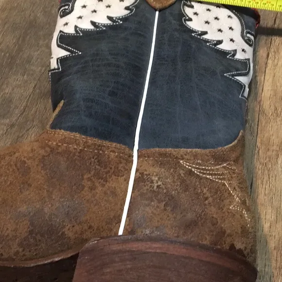 JB Dillon Morning Glory Woman’s Cowboy Boot Square Toe Genuine Leather Size 7B