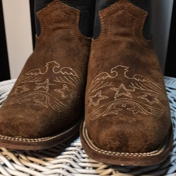 JB Dillon Morning Glory Woman’s Cowboy Boot Square Toe Genuine Leather Size 7B