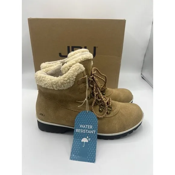 JBU Redrock Ankle Boots Tan Memory Foam Footbed Women’s 8.5 M Water Resistant