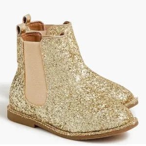J.Crew Factory Girls Gold Glitter Boots Chukkas Size 11, New with Tags! NIB!