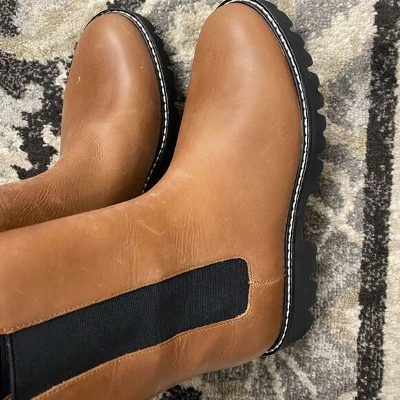 J. Crew Gwen lug-sole high-shaft Chelsea boots in leather Item BA187*