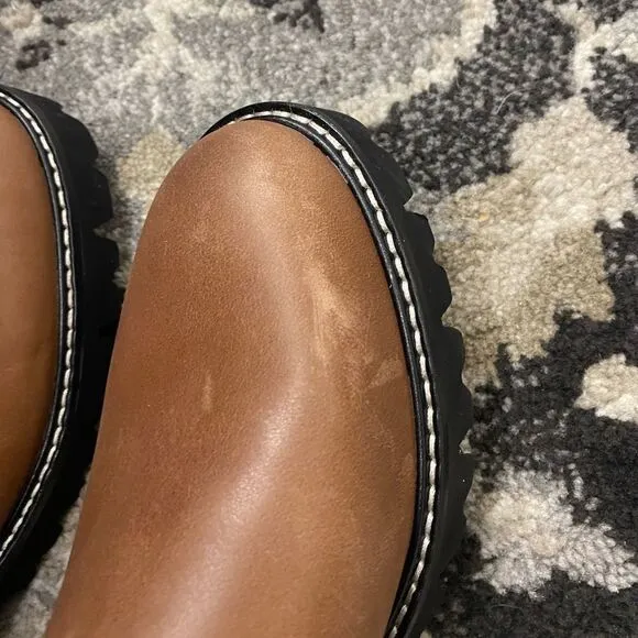 J. Crew Gwen lug-sole high-shaft Chelsea boots in leather Item BA187*