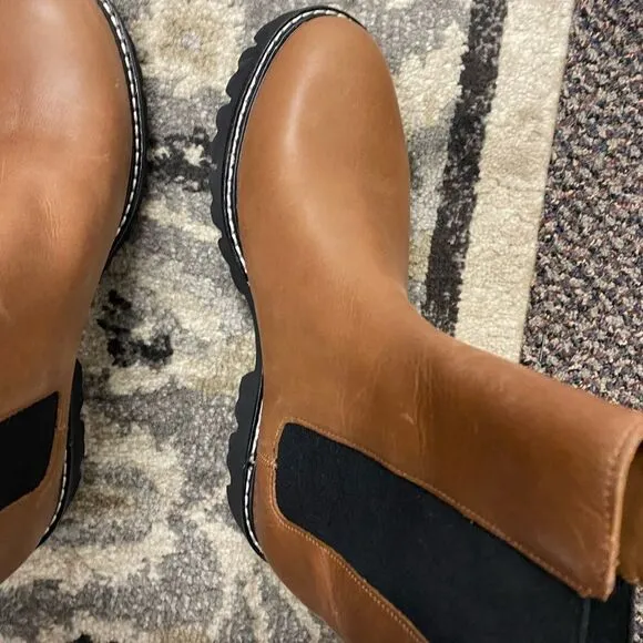 J. Crew Gwen lug-sole high-shaft Chelsea boots in leather Item BA187*