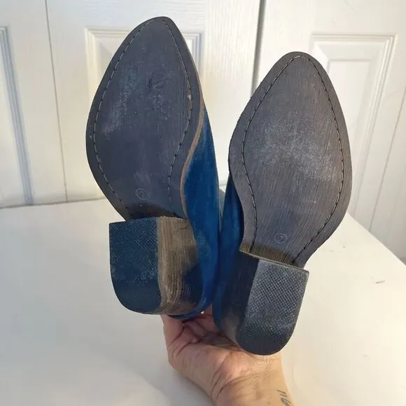 Jeffrey Campbell Like New Leather Suede Slouchy Ankle Slip On Heel Western Boots