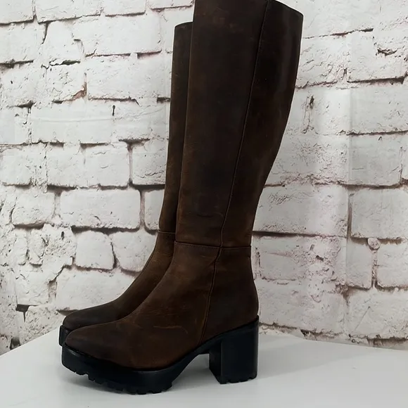 Jeffrey Campbell “Mammoth” Leather Boots, Size 6.5