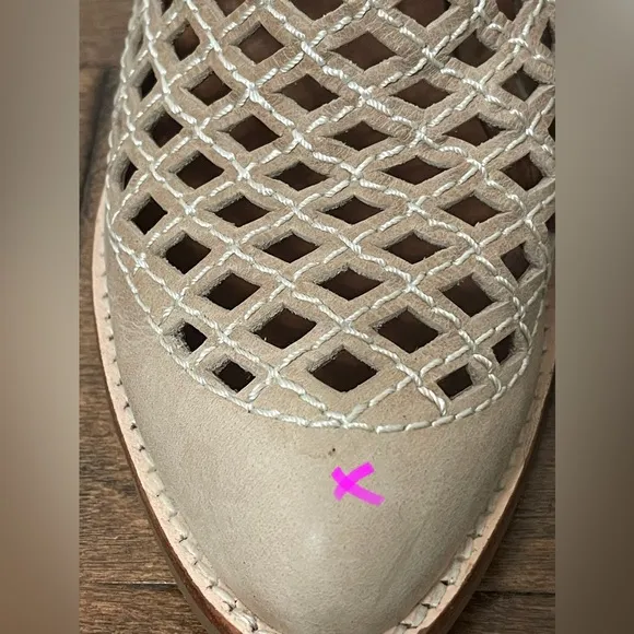 Jeffrey Campbell Tan/Cream Taggart Open-Weave Leather Ankle Boots Size 7