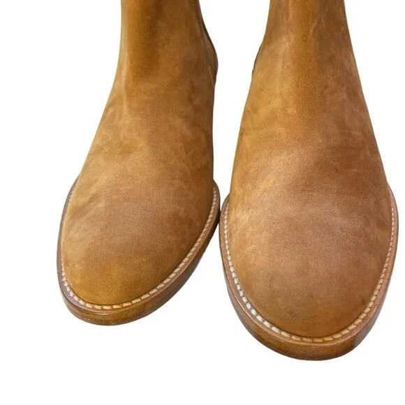 Jenni Kayne Italian Suede Slip On Chelsea Ankle Boots Walnut Size 11