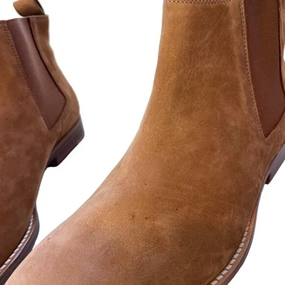 Jenni Kayne Italian Suede Slip On Chelsea Ankle Boots Walnut Size 11