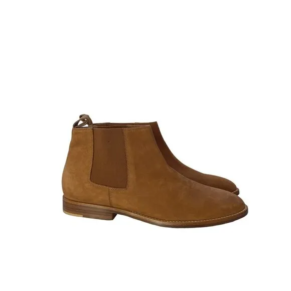 Jenni Kayne Italian Suede Slip On Chelsea Ankle Boots Walnut Size 11