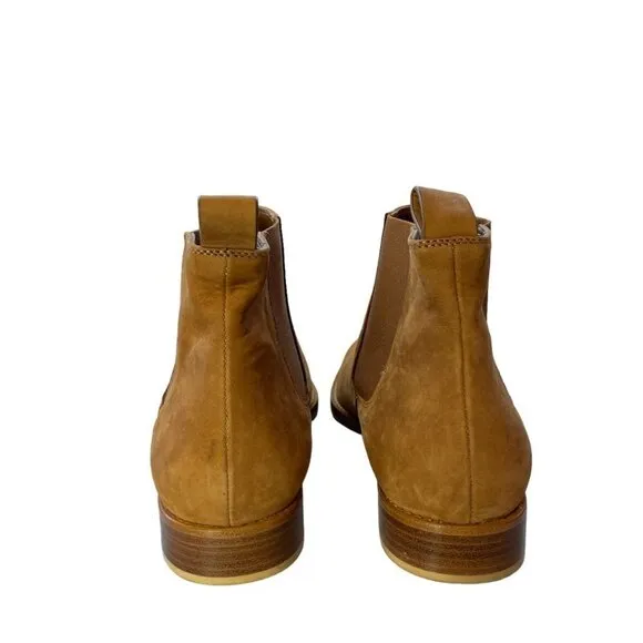 Jenni Kayne Italian Suede Slip On Chelsea Ankle Boots Walnut Size 11