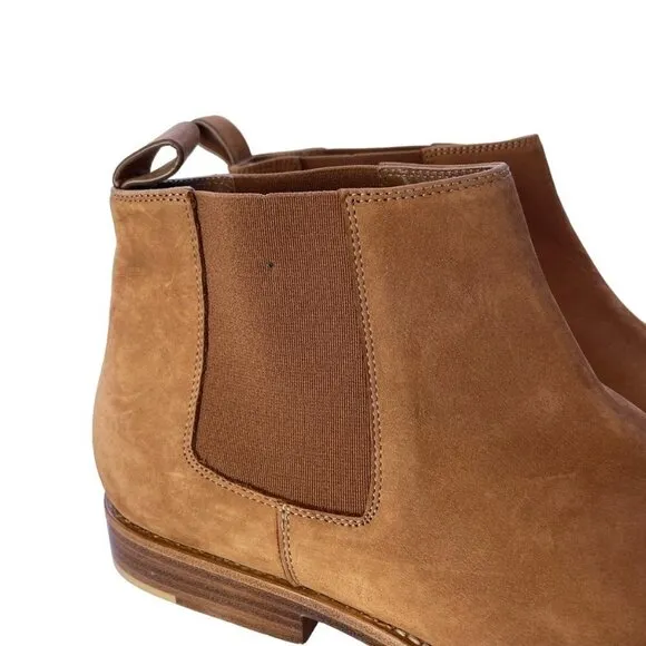 Jenni Kayne Italian Suede Slip On Chelsea Ankle Boots Walnut Size 11