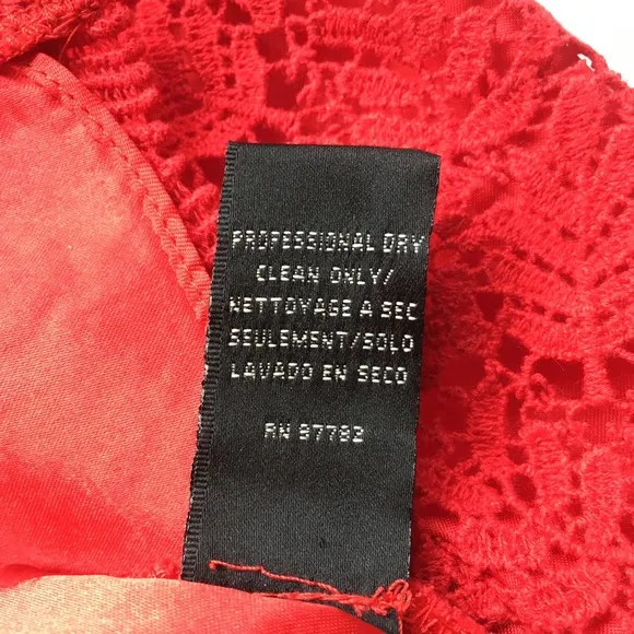 Jill Stuart Red lace fitted dress size 8