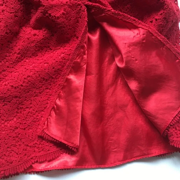 Jill Stuart Red lace fitted dress size 8