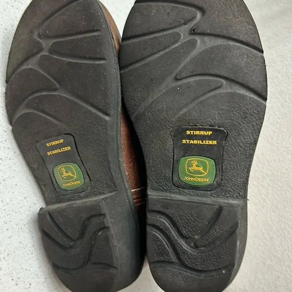 John Deere Kids Brown and White Boots Boys 11.5