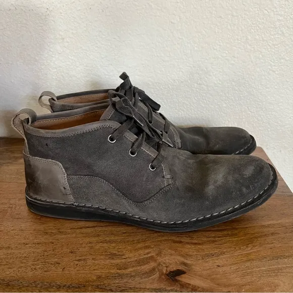 John Varvatos Suede Grey Lace Up Boots Size 10M