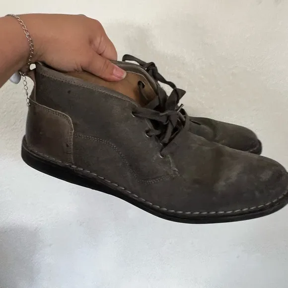 John Varvatos Suede Grey Lace Up Boots Size 10M