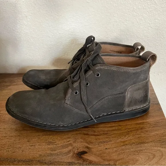 John Varvatos Suede Grey Lace Up Boots Size 10M