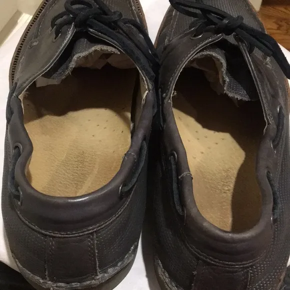 John Varvatos USA mens Slip On Leather loafers/ boat shoes size 11.5 dark grey