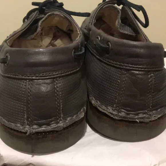John Varvatos USA mens Slip On Leather loafers/ boat shoes size 11.5 dark grey