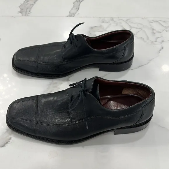 Johnston &amp; Murphy black lace up men’s leather shoes size 9.5