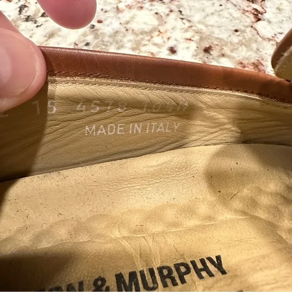 Johnston &amp; Murphy men’s genuine leather dress shoes loafer size 10.5 brown