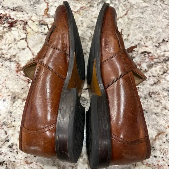 Johnston &amp; Murphy men’s genuine leather dress shoes loafer size 10.5 brown