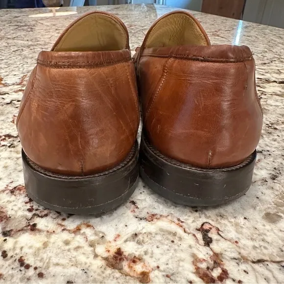 Johnston &amp; Murphy men’s genuine leather dress shoes loafer size 10.5 brown