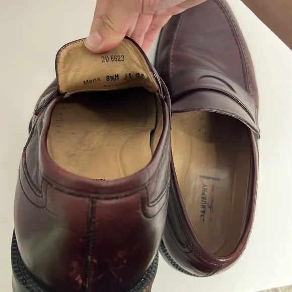 Johnston &amp; Murphy Men’s Shoes Signature Series Penny Loafers Sheepskin 8.5