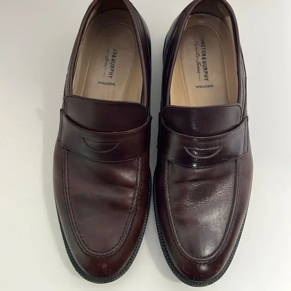 Johnston &amp; Murphy Men’s Shoes Signature Series Penny Loafers Sheepskin 8.5