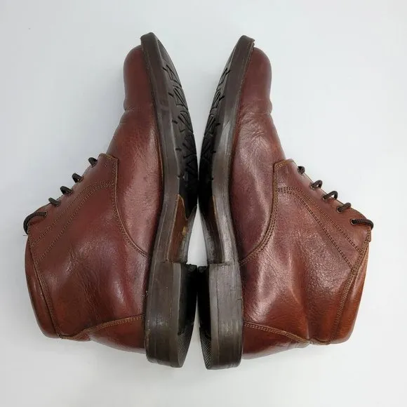 Johnston &amp; Murphy Red Pebble Leather Chukka Boots Men's Brown 20-3420 US Size 9M