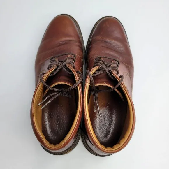 Johnston &amp; Murphy Red Pebble Leather Chukka Boots Men's Brown 20-3420 US Size 9M
