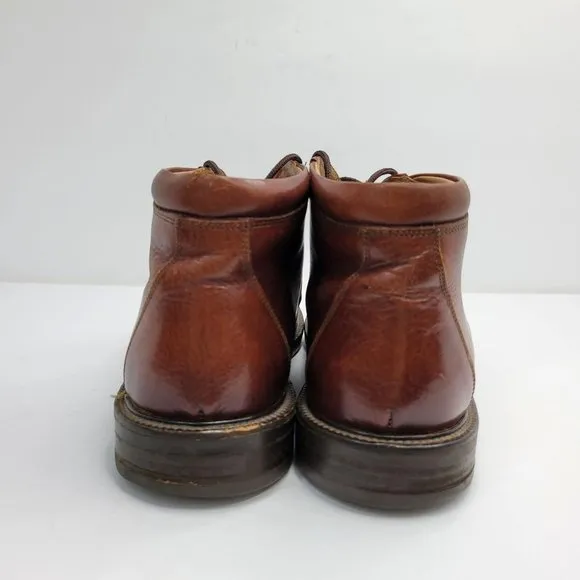 Johnston &amp; Murphy Red Pebble Leather Chukka Boots Men's Brown 20-3420 US Size 9M