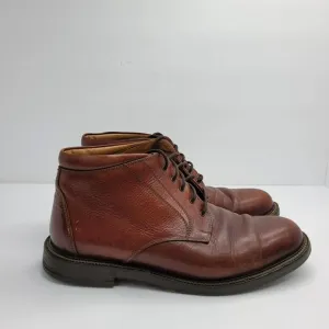 Johnston &amp; Murphy Red Pebble Leather Chukka Boots Men's Brown 20-3420 US Size 9M