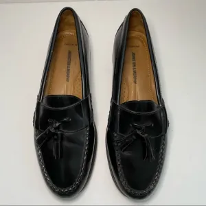 Johnston &amp; Murphy Sheepskin Stretched Leather Black Dress Shoes