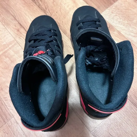 Jordan Kids youth Black and Red Sneakers