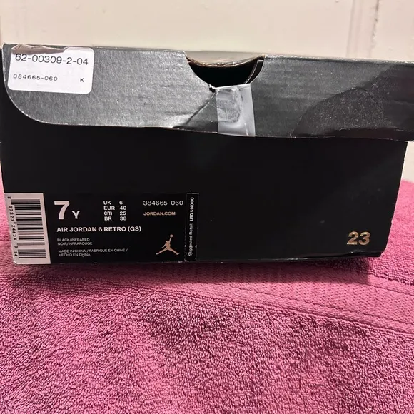 Jordan Kids youth Black and Red Sneakers