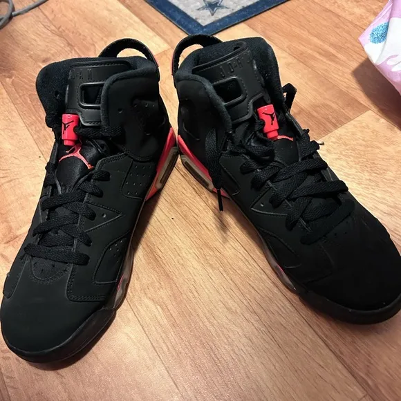 Jordan Kids youth Black and Red Sneakers