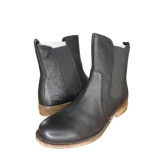 Josef Seibel Black Leather Chelsea Boots Size 6 With Inside Zipper Sienna 80