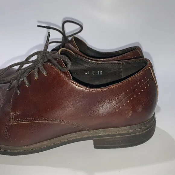 Josef Seibel Brown Leather Oxford Lace Up Dress Shoe 9US/41EU Extra Wide K