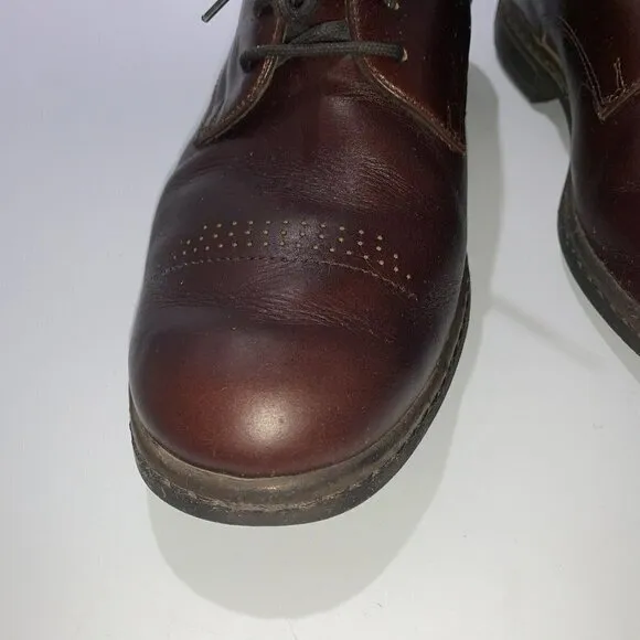 Josef Seibel Brown Leather Oxford Lace Up Dress Shoe 9US/41EU Extra Wide K