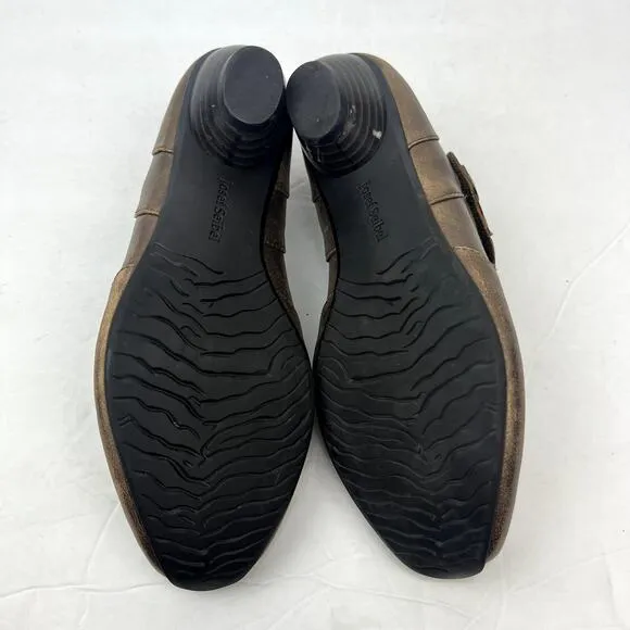 Josef Seibel Leather Mary Jane Comfort Shoes Bronze Metallic