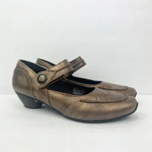 Josef Seibel Leather Mary Jane Comfort Shoes Bronze Metallic