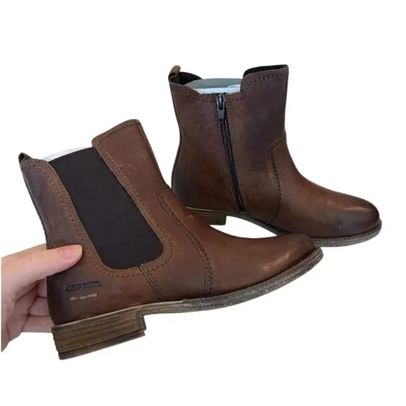 Josef Seibel Sienna 80 Leather Ankle Boots Size EU 37 Womens US 6-6.5
