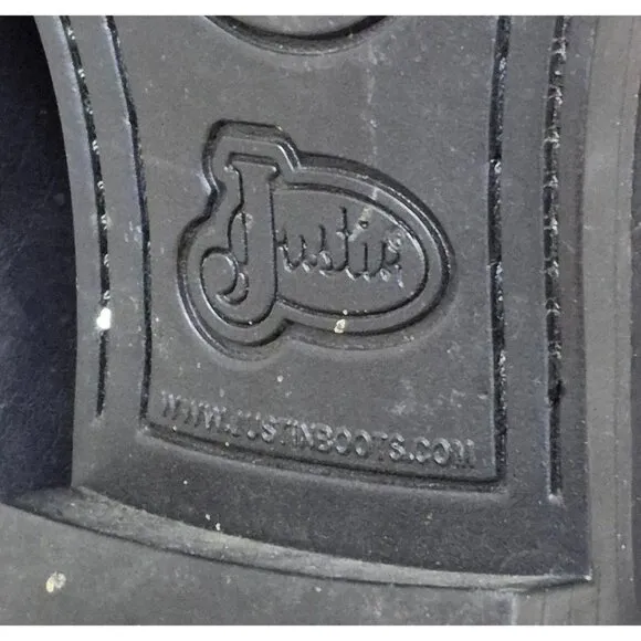Justin Basics Black Leather Roper Western Cowboy Boots JB3000 Men's Size 10.5 D