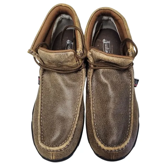 Justin Boots Driver Moc Men's Brown Shoes Size 11W