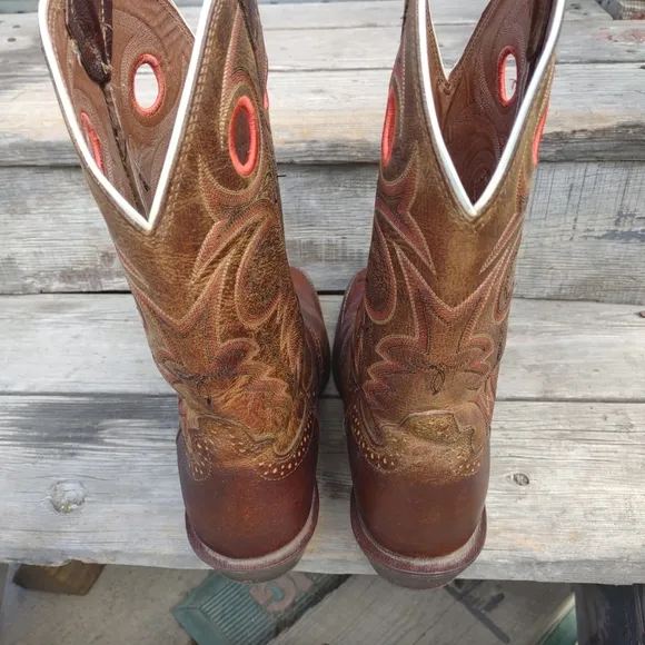 Justin Boots SV2534 Sagen Size 11 D Whiskey Buffalo Saddle Cowboy Western
