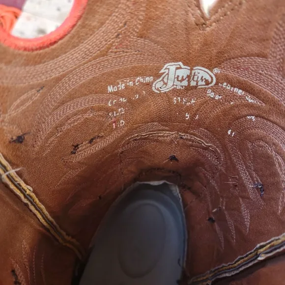 Justin Boots SV2534 Sagen Size 11 D Whiskey Buffalo Saddle Cowboy Western